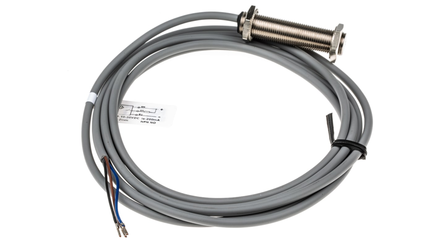 RS PRO M12 Näherungssensor Kapazitiv, zylindrisch 2 mm NPN 10 → 30 V dc / 15 mA, IP67