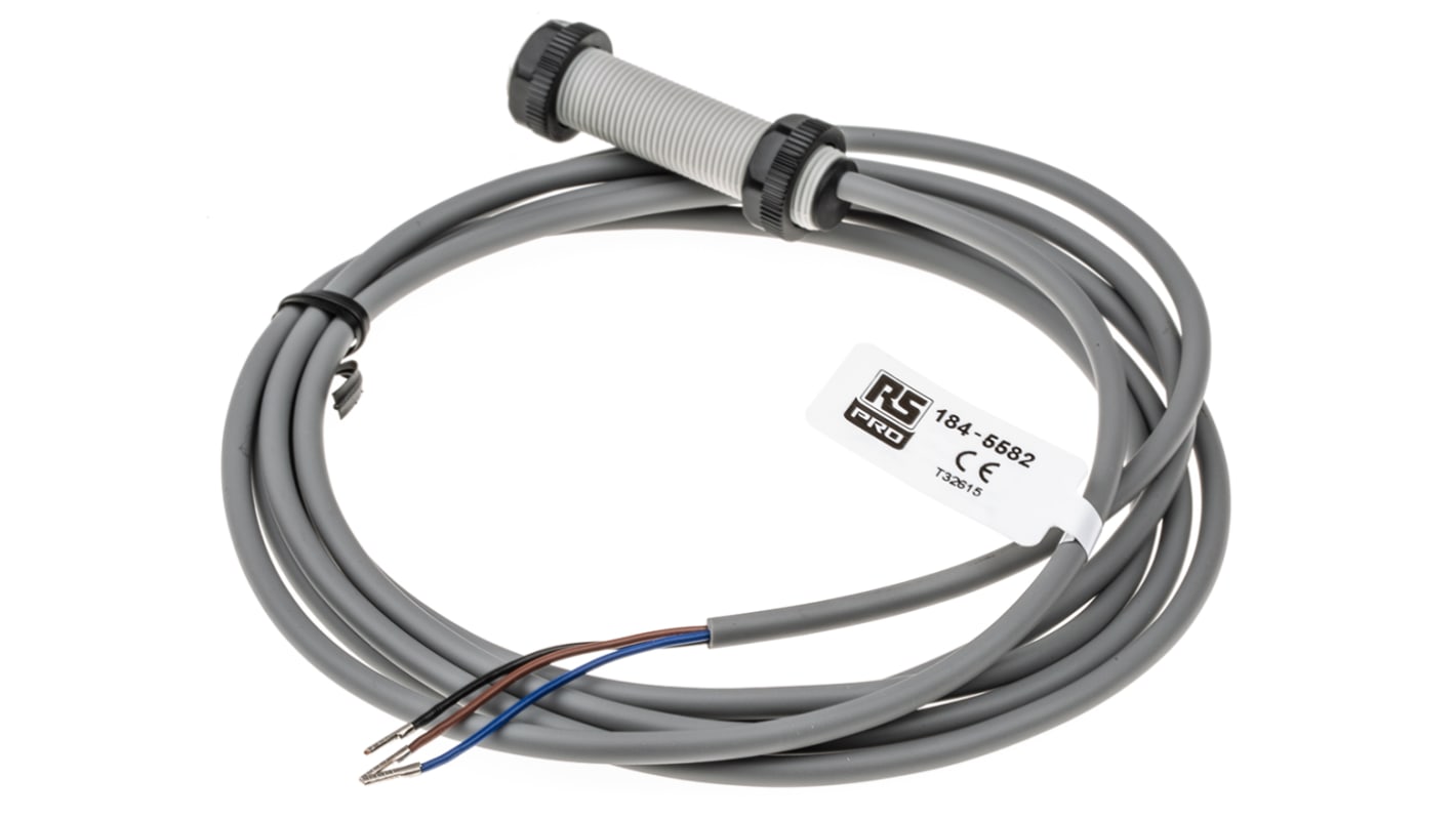 Sensor de proximidad RS PRO, M12 x 1, alcance 2 mm, salida NPN, 10 → 30 V dc, IP67