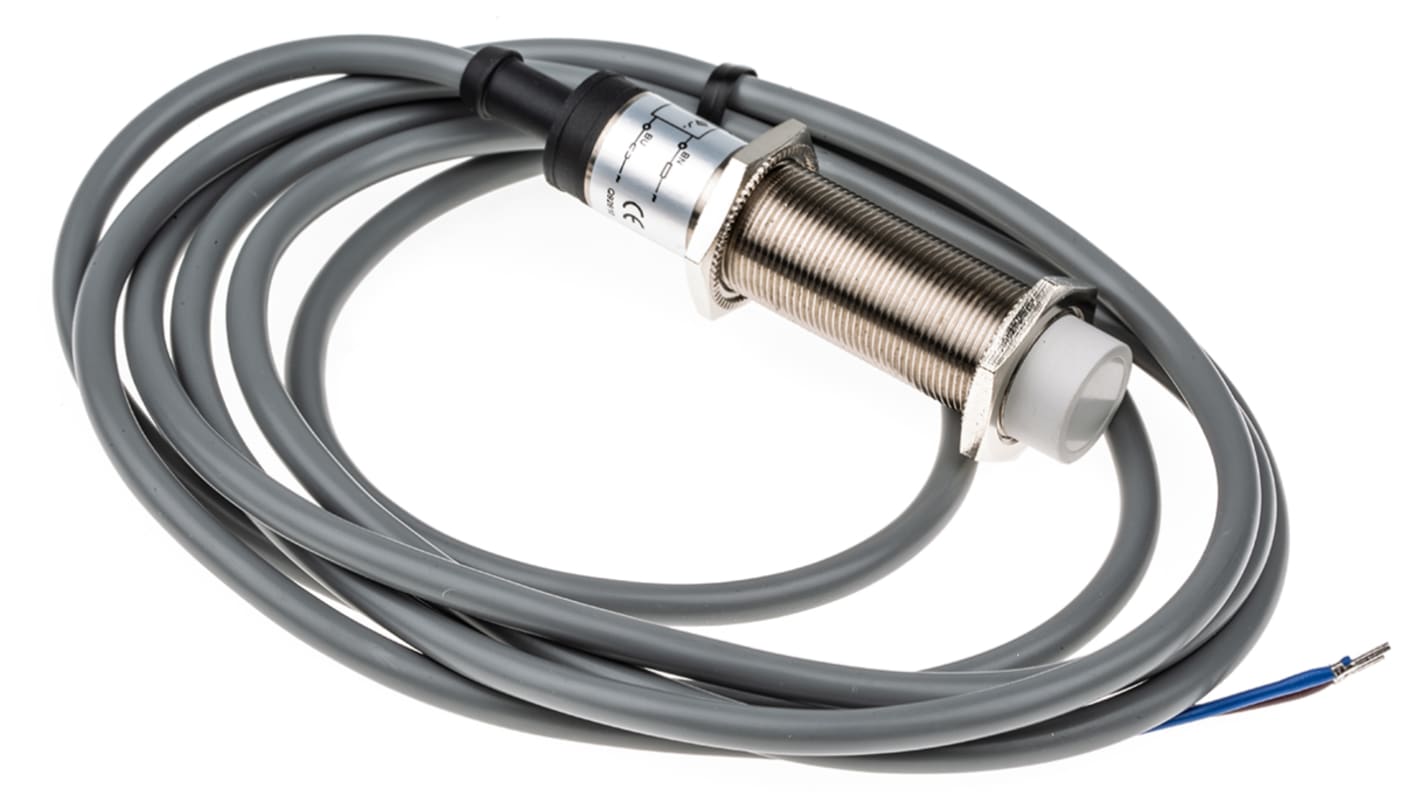 RS PRO Capacitive Barrel-Style Proximity Sensor, M18 x 1, 8 mm Detection, 20 → 250 V ac, IP67