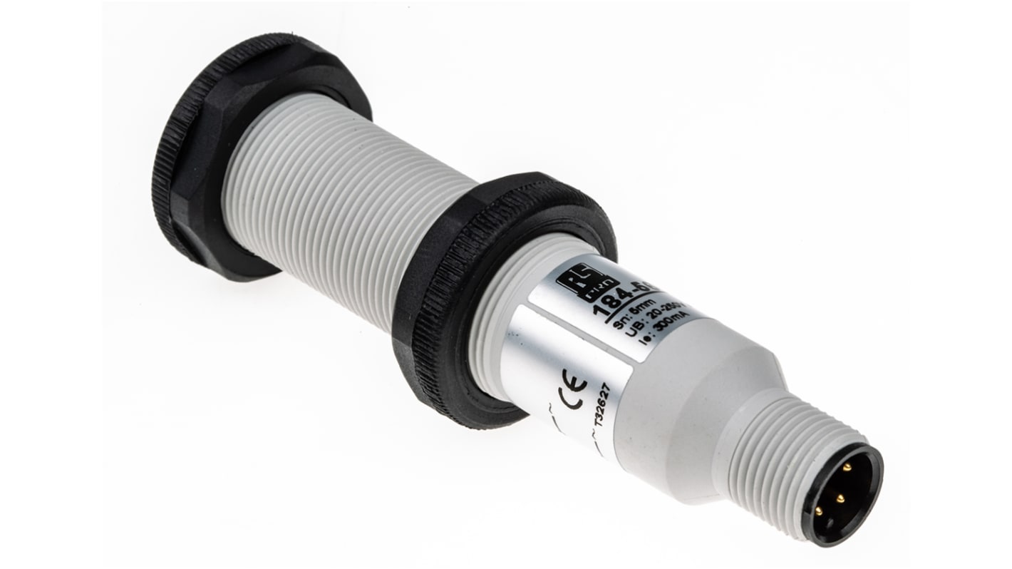 RS PRO Capacitive Barrel-Style Proximity Sensor, M18 x 1, 5 mm Detection, 20 → 250 V ac, IP67