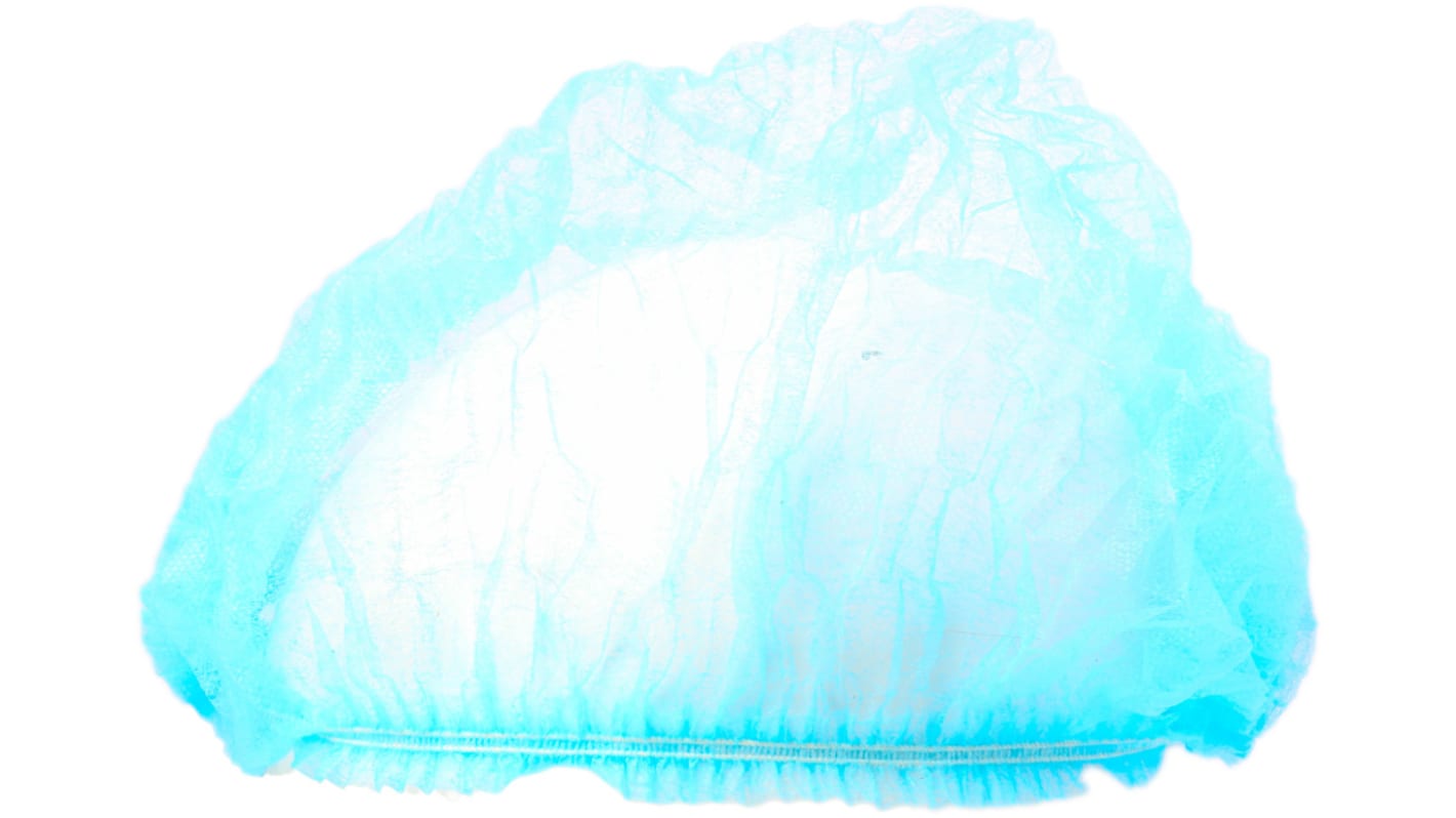 RS PRO Blue Disposable Hair Net for Surgical Use, One-Size, Hair Net Type, Non-Metal Detectable, 500 per Package