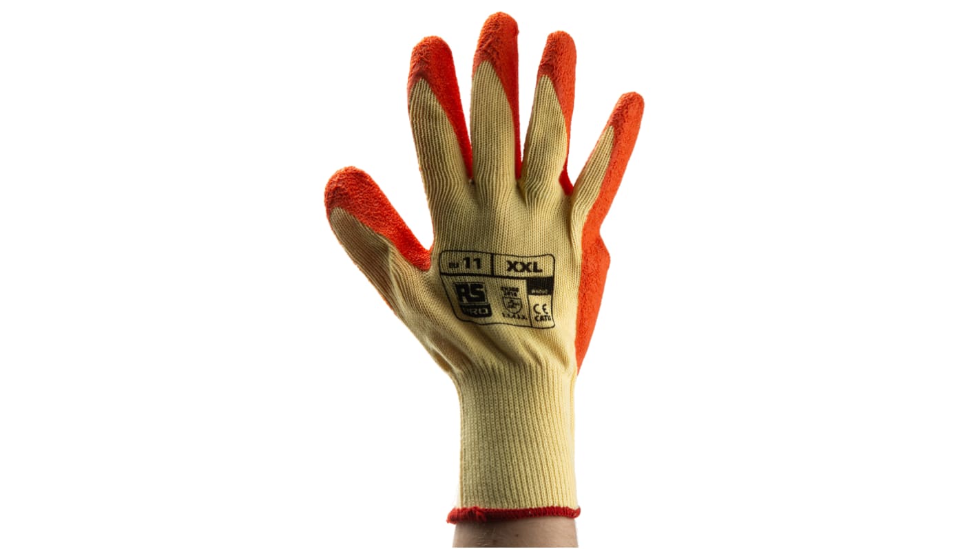 RS PRO Orange Polycotton Abrasion Resistant, Tear Resistant Work Gloves