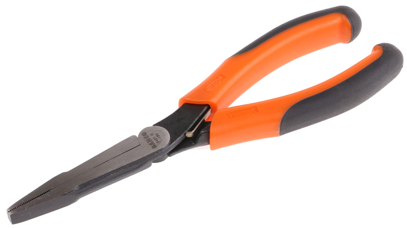 Bahco 2421G Flat Nose Pliers, 180 mm Overall, Straight Tip, 57.5mm Jaw