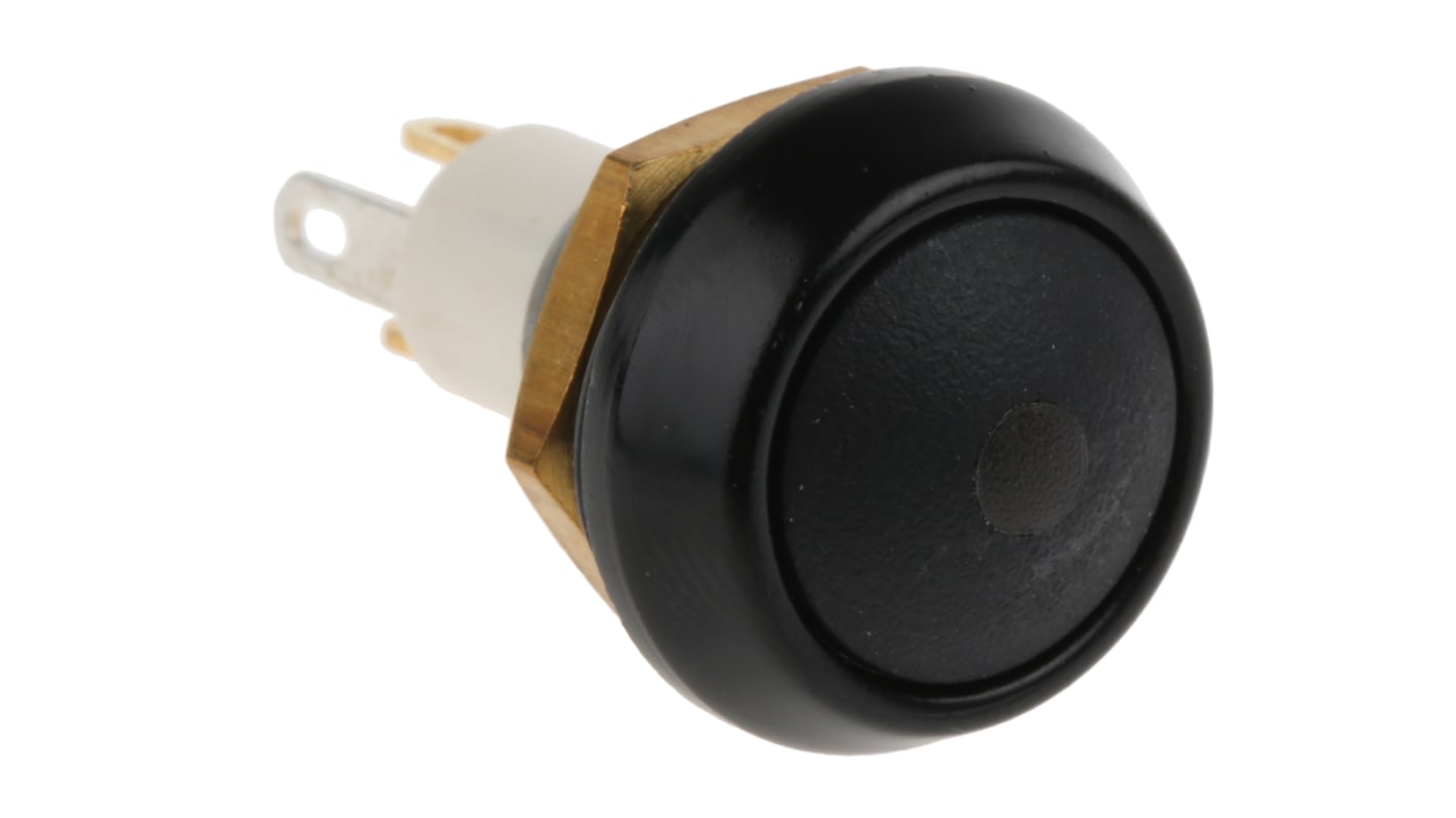 ITW Switches 59 Series Illuminated Miniature Push Button Switch, Momentary, Panel Mount, 13.65mm Cutout, SPST, Green