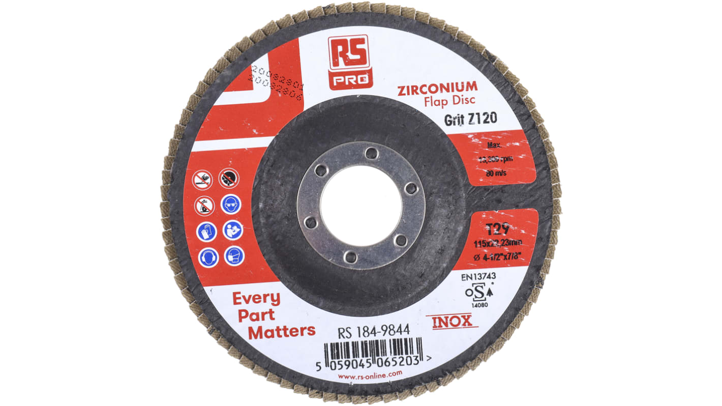 Disco de láminas de Dióxido de Zirconio RS PRO, P120, Ø 115mm