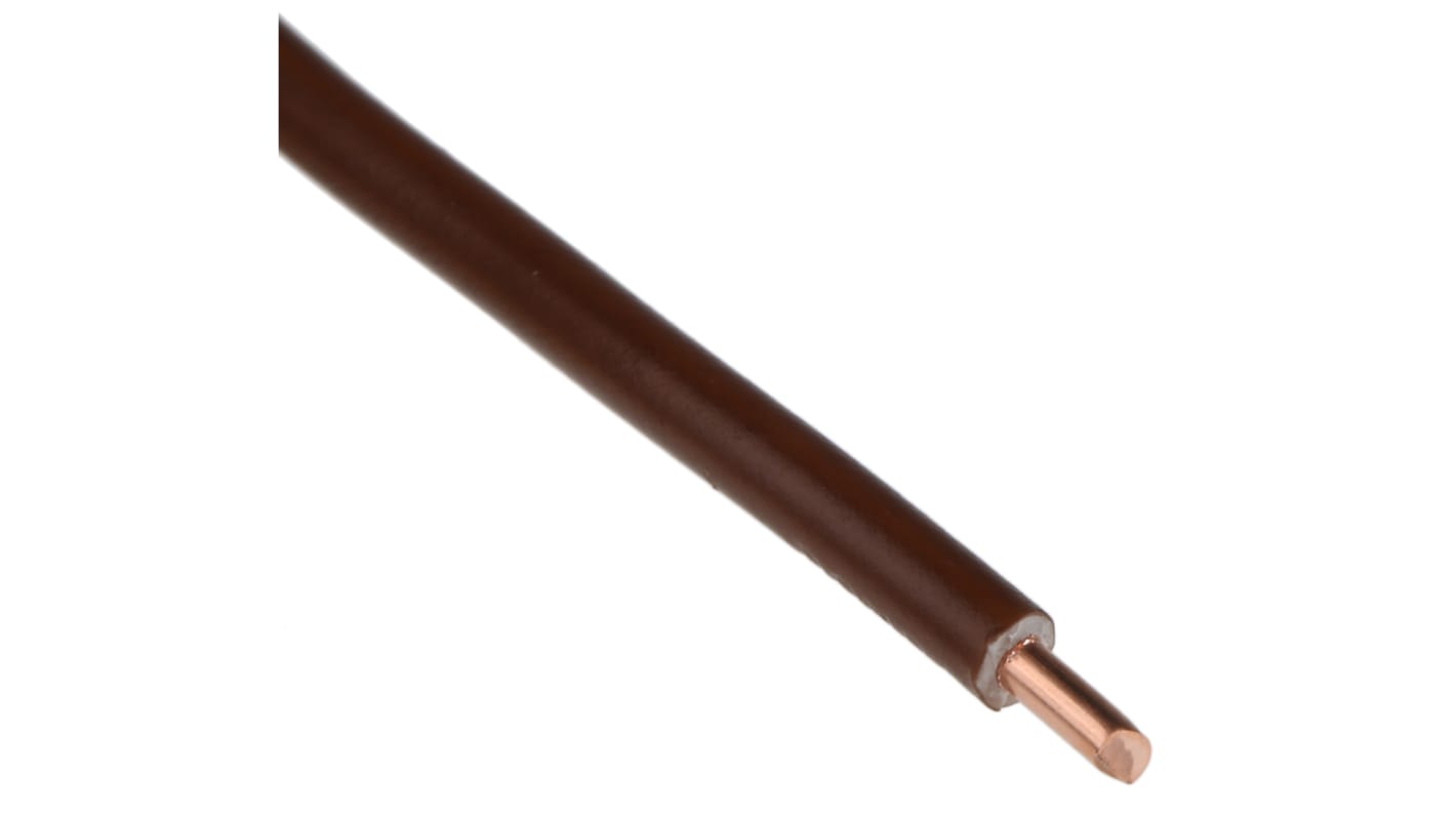 RS PRO Brown 2.5mm² Hook Up Wire, 1/1.78 mm, 100m, PVC TI1 Insulation