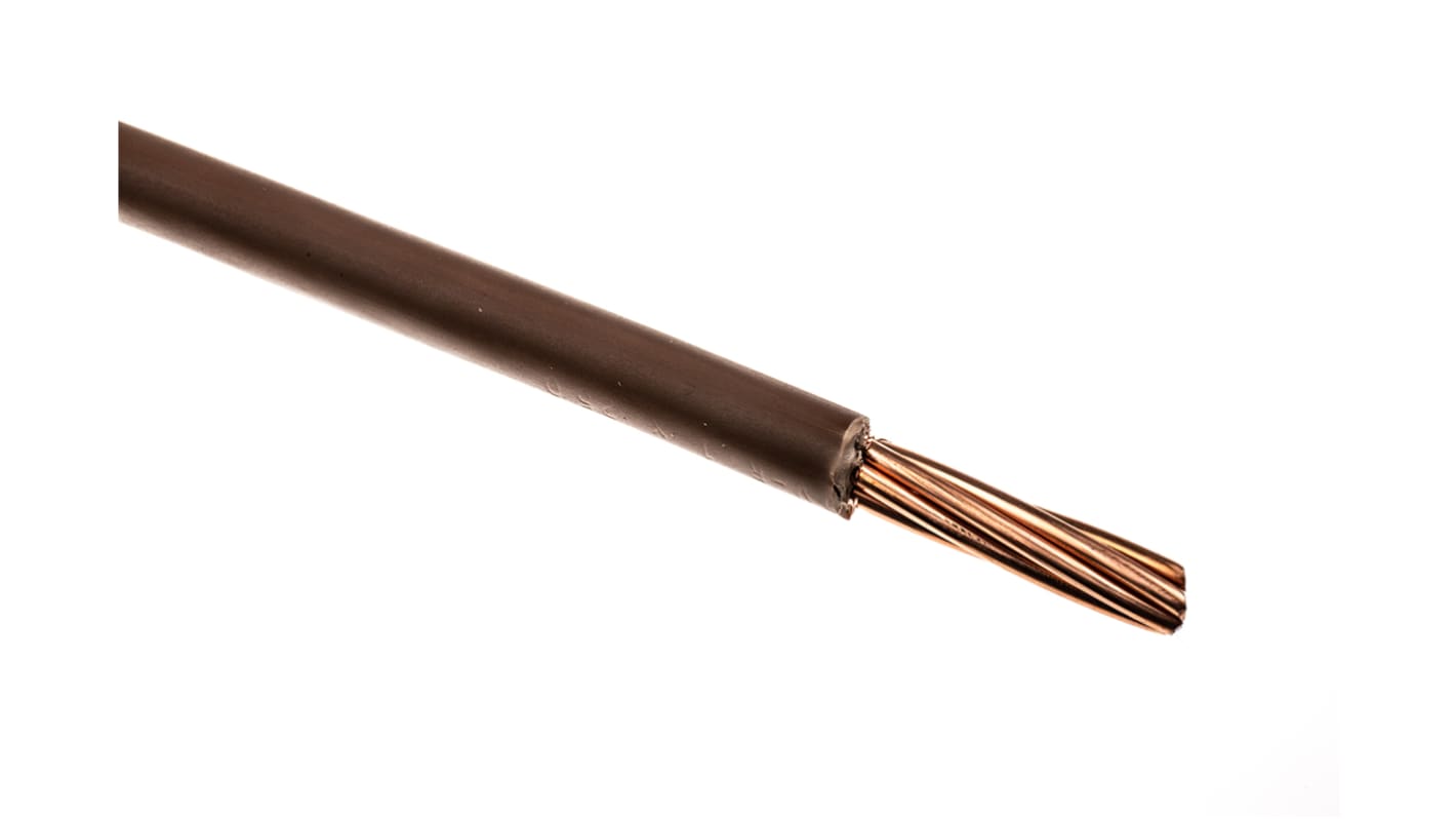 Cable de canaleta y conducto RS PRO, área transversal 25 mm² 6491X Filamentos del Núcleo 7/2,14 mm Marrón, 450 V CC,