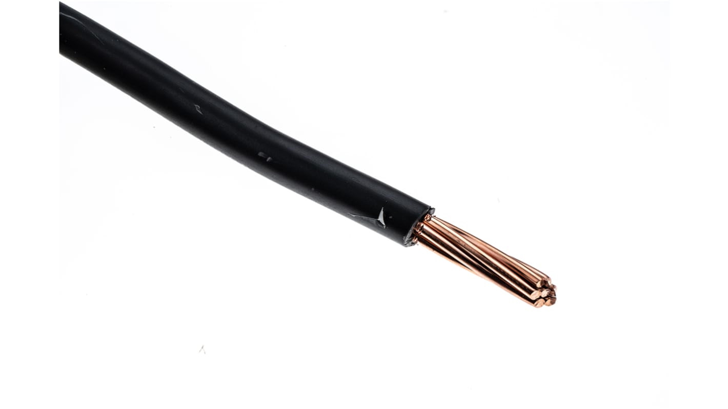 Cable de conexión RS PRO, área transversal 25 mm² Conductos Filamentos del Núcleo 7/2,14 mm Negro, 450 V CC, 750 V CA,
