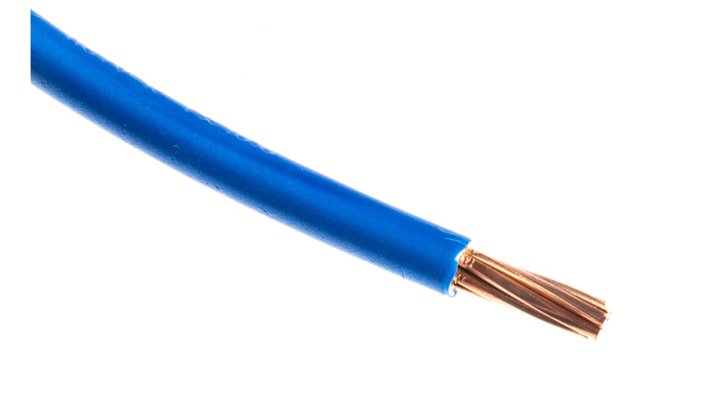 Fils de câblage RS PRO, 10 mm², Bleu, 50m, 450 V c.c., 750 V c.a.