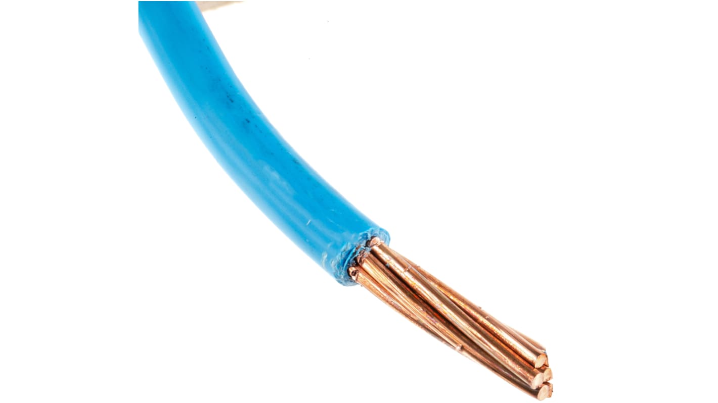 Cable de conexión RS PRO, área transversal 25 mm² Conductos Filamentos del Núcleo 7/2,14 mm Azul, 450 V CC, 750 V CA,