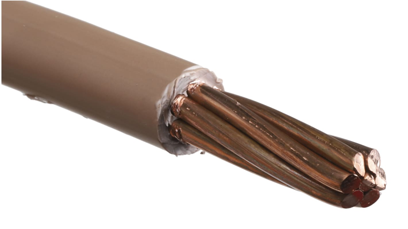 Cable de conexión RS PRO, área transversal 35 mm² Conductos Filamentos del Núcleo 7/2.52 mm Marrón, 450 V CC, 750 V CA,