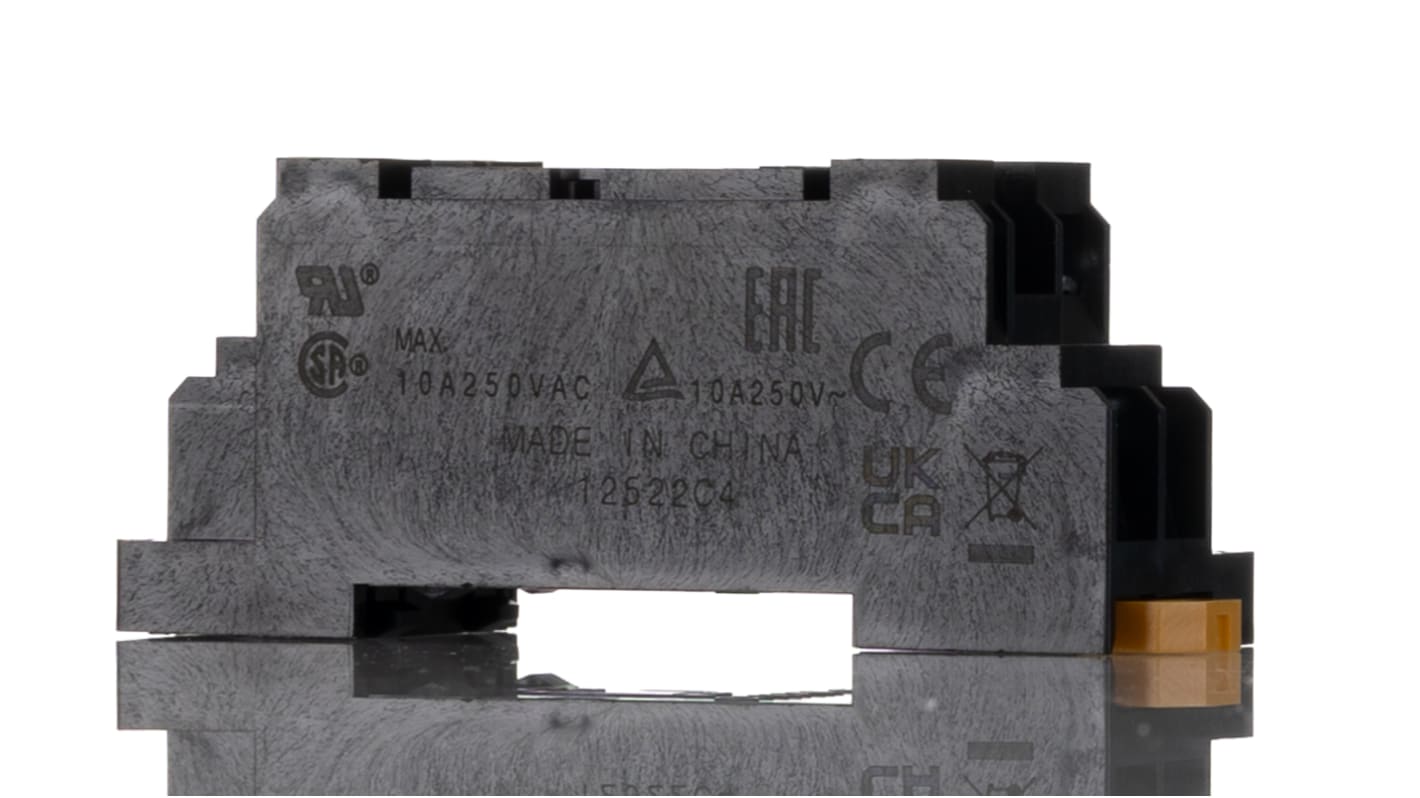 Zócalo de relé Omron para Miniature Power Relays de 8 contactos, 10A máx., para carril DIN