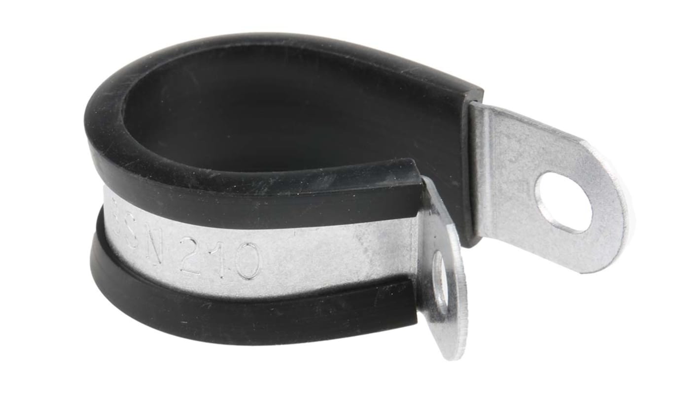 RS PRO Black Plated Steel P Clamp, 20mm Max. Bundle