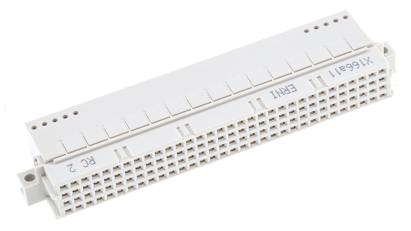 Connecteur DIN 41612, ERNI, Angle droit, entraxe 2.54mm, nombre de contacts 128, nombre de rangées 4, Femelle Type RD