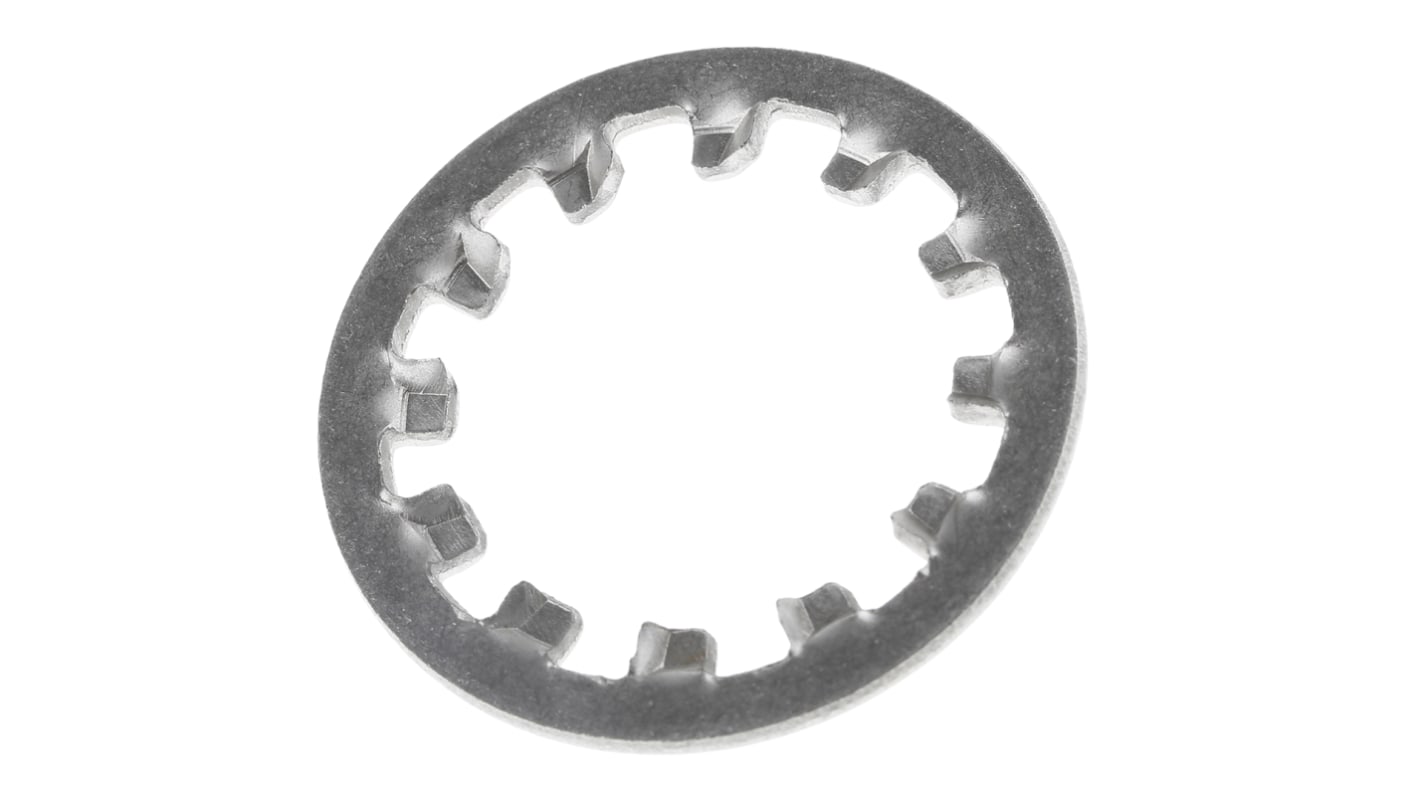 RS PRO Schwingungsfeste Unterlegscheibe für M20 Schrauben A2 304 Innengezahnt, 1.4mm x 21mm x 33mm, Edelstahl