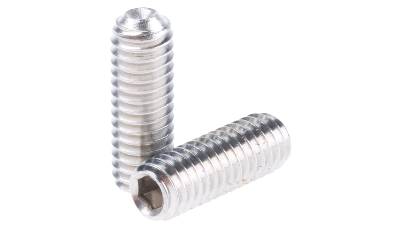 Tornillo prisionero Plano Acero Inoxidable Juego de vasos hexagonales M4 x 12mm Tornillo prisionero