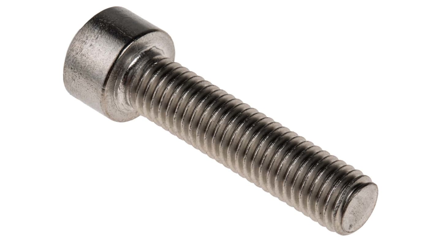 RS PRO Plain Stainless Steel Hex Socket Cap Screw, DIN 912, M8 x 35mm