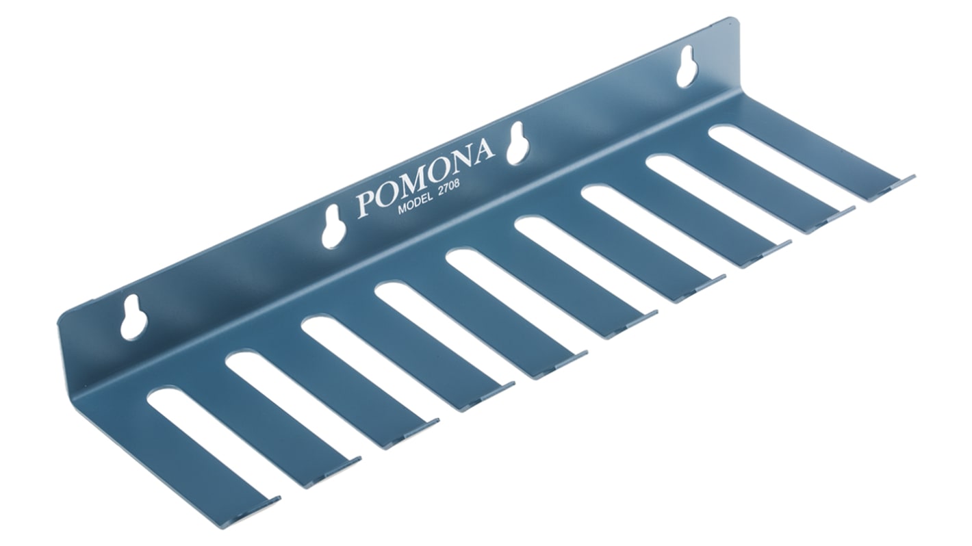Pomona 2708 Prøveledningsholder, Blå, 9 slidser, 11.43mm kabeldia.
