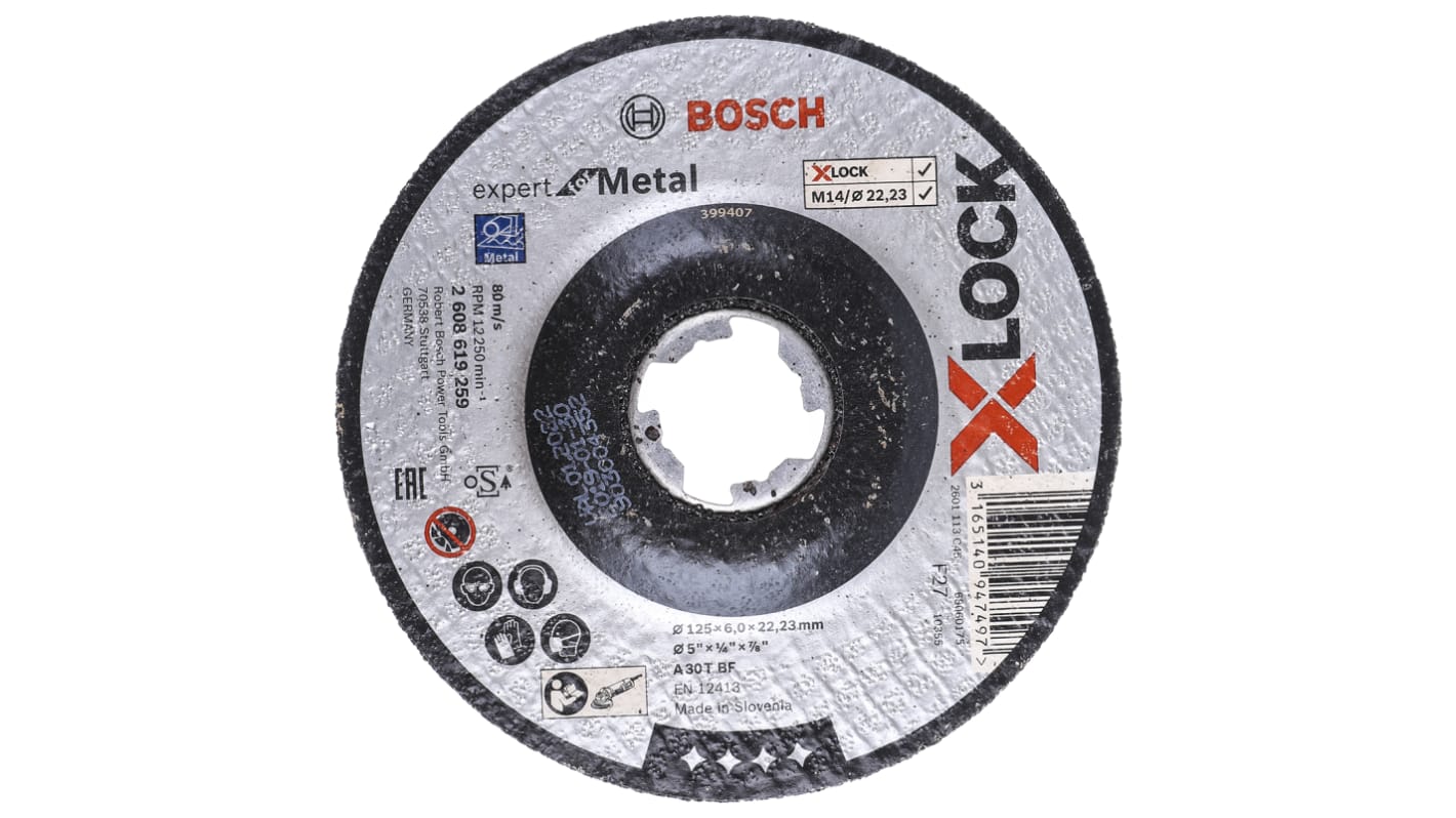 Bosch X-LOCK Cutting Disc, 125mm x 6mm Thick, 10 in pack