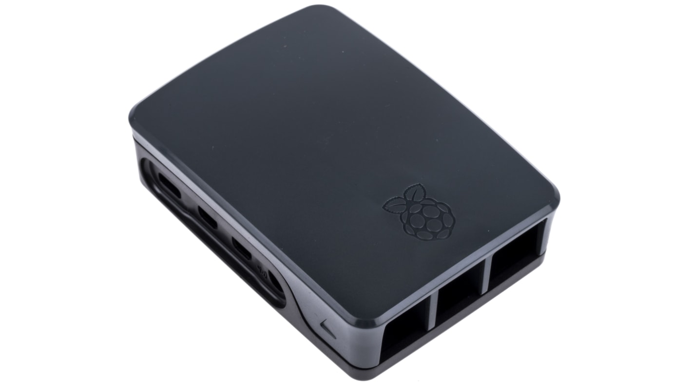 Boîtier Raspberry Pi 4B Official en Plastique Noir, Gris