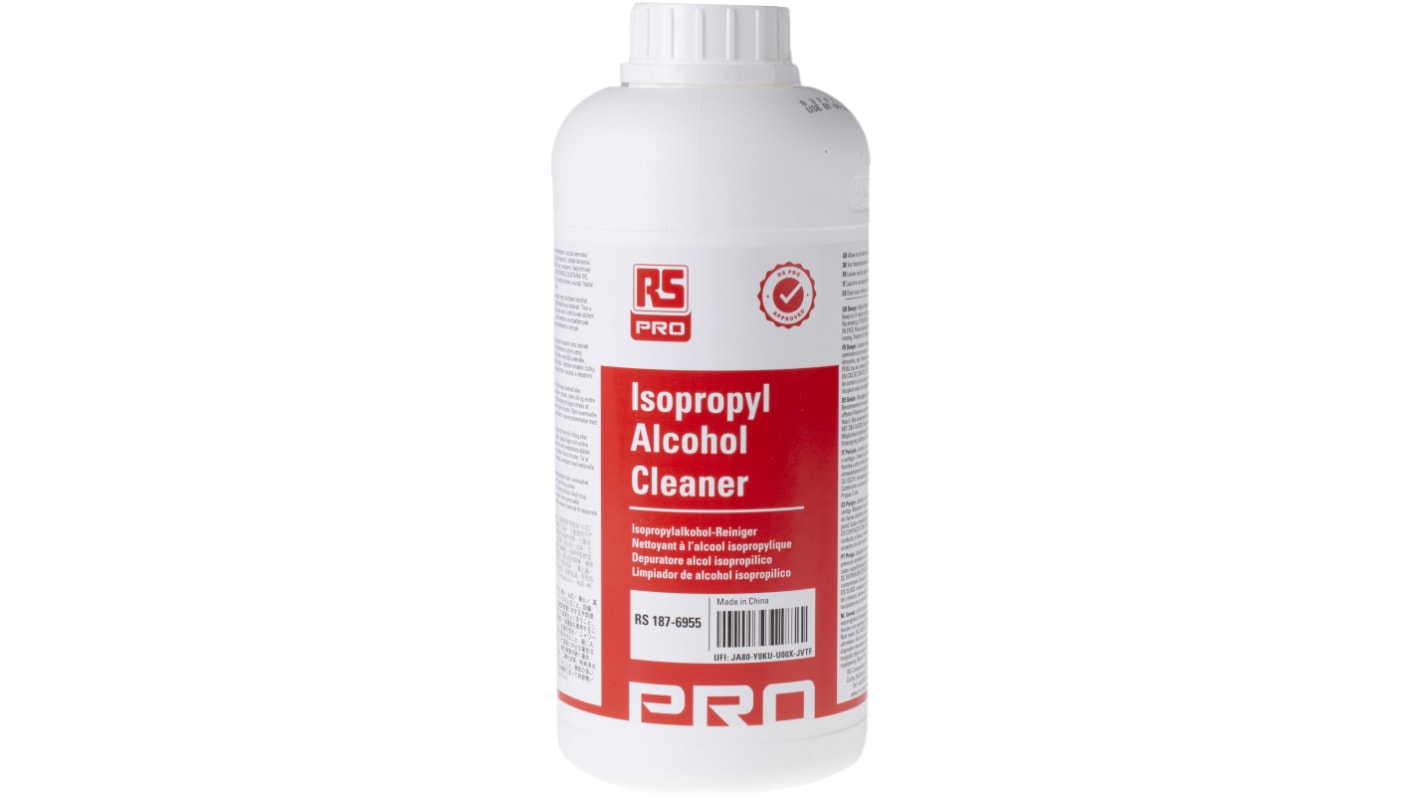 RS PRO 1 L Bottle Isopropyl Alcohol for Electronic Components, PCBs