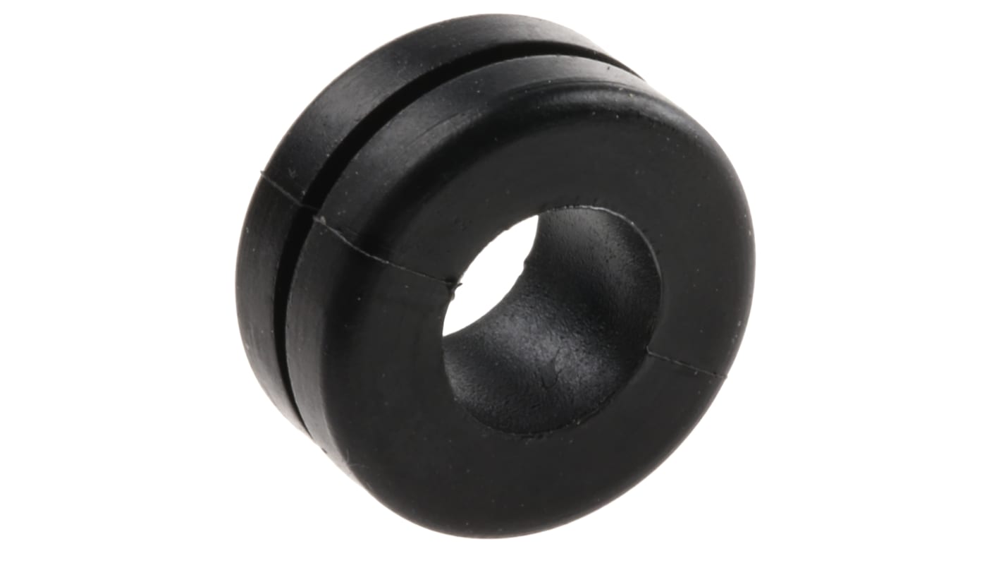 HellermannTyton Black PVC 11mm Cable Grommet for Maximum of 8mm Cable Dia.