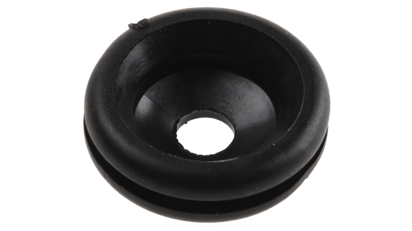 Kábelalátétgyűrű PVC Kábelgyűrű, 2mm Fekete, Ø: Maximum of 6mm 18.5mm