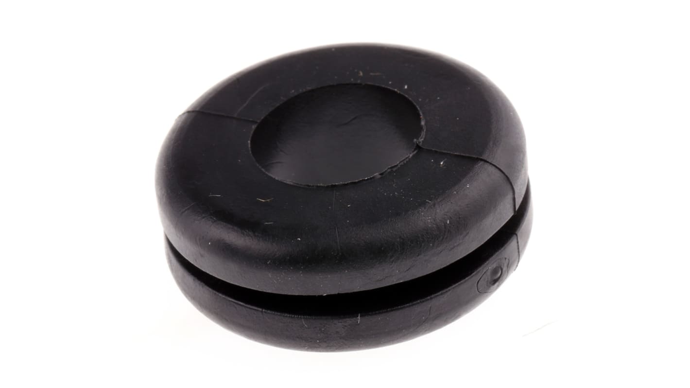 HellermannTyton Black PVC 19mm Cable Grommet for Maximum of 12mm Cable Dia.