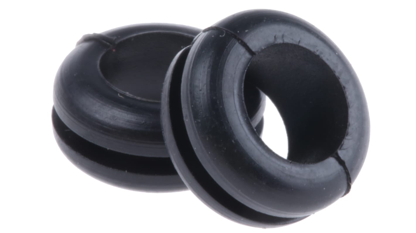 HellermannTyton HV Kabeltülle bis Ø 6mm Loch ø 8mm PVC Schwarz