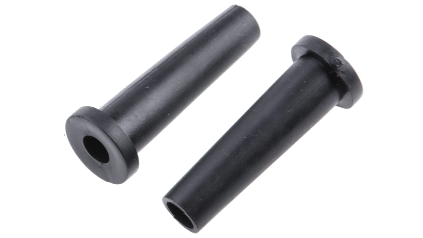 HellermannTyton Black PVC 9mm Cable Grommet for Maximum of 5.5mm Cable Dia.