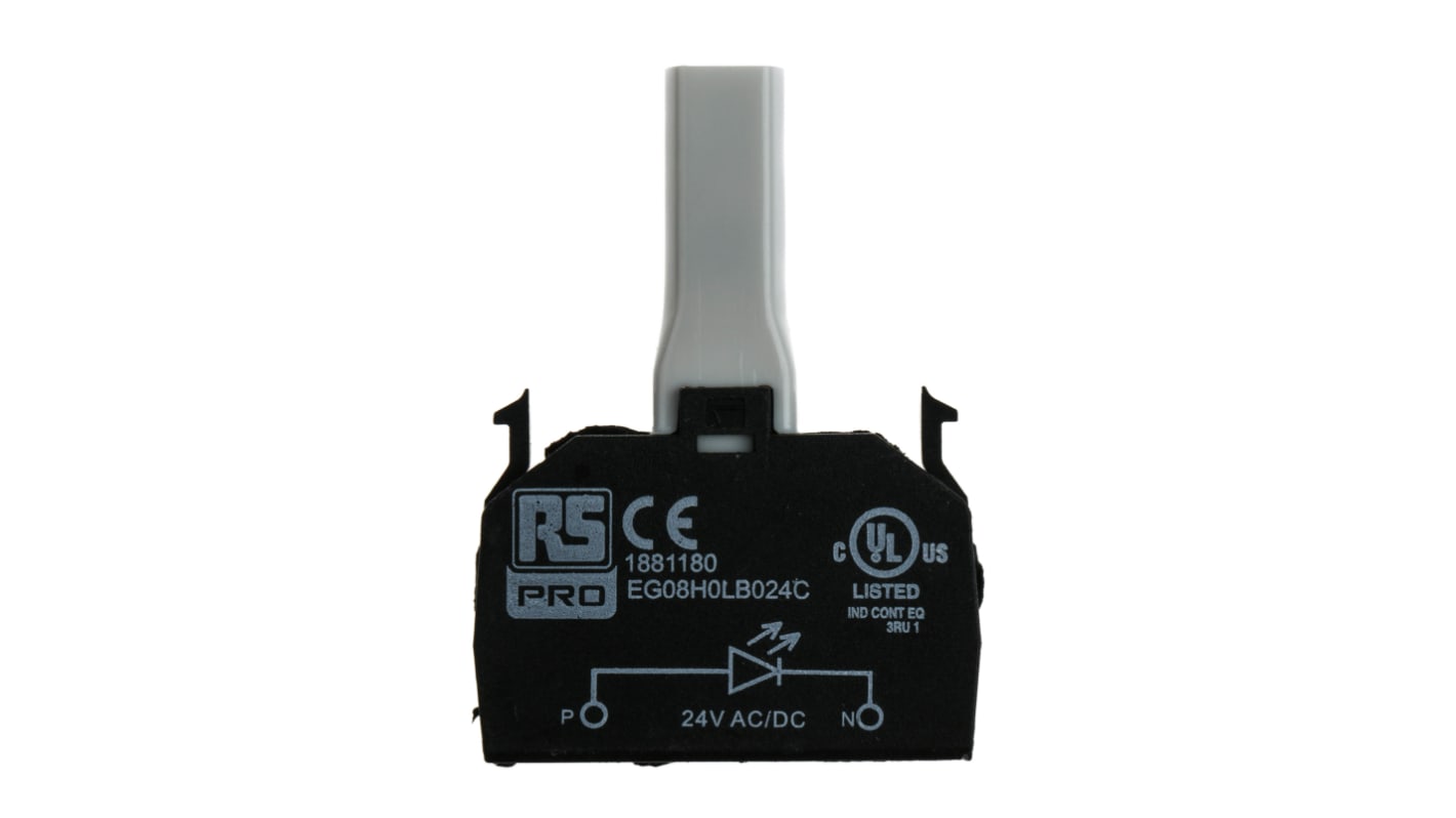 Blocco contatti luminoso RS PRO, 24 V ca/cc, LED Blu