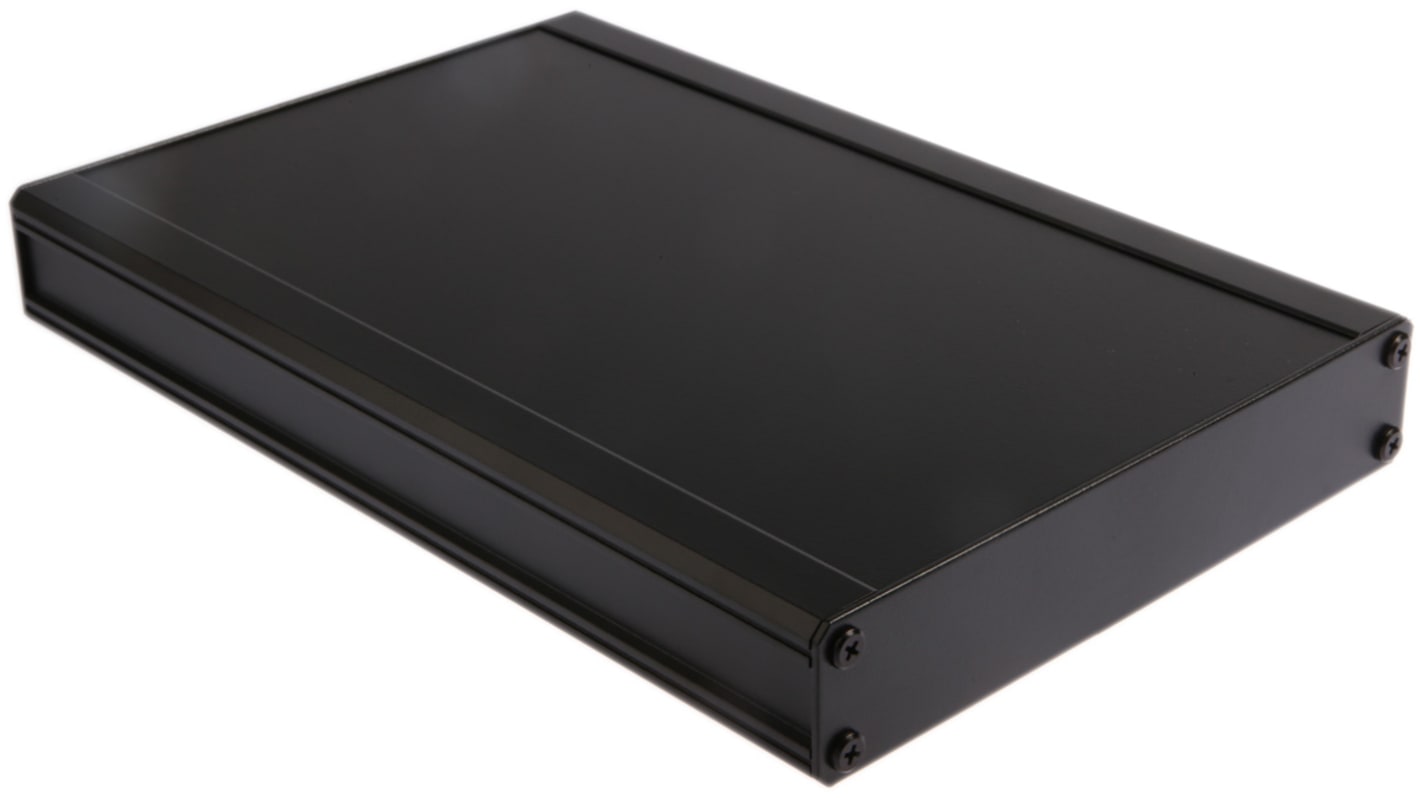 Caja para disipador de calor RS PRO de Aluminio Extruido Negro, 300 x 200 x 41mm, IP40