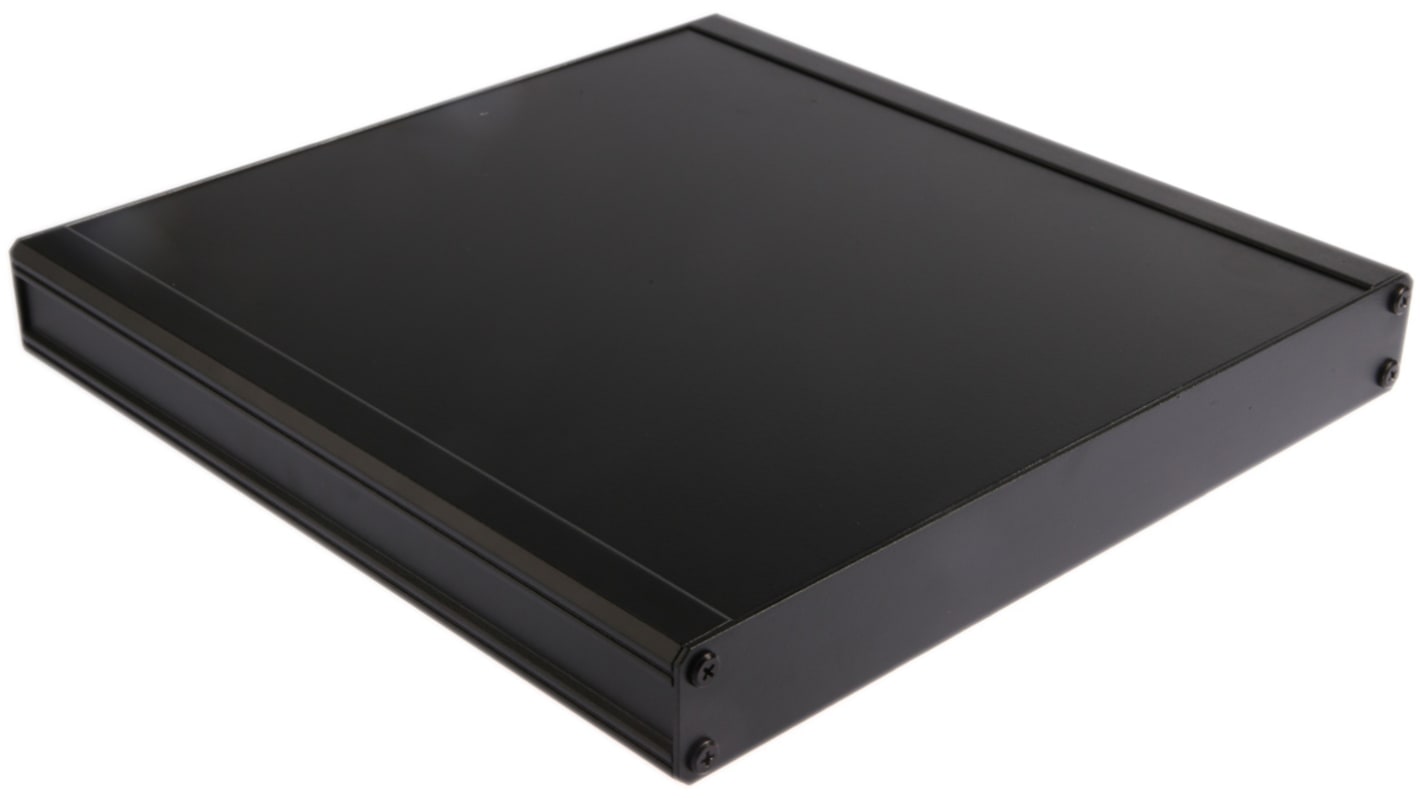 Caja para disipador de calor RS PRO de Aluminio Extruido Negro, 300 x 300 x 41mm, IP40