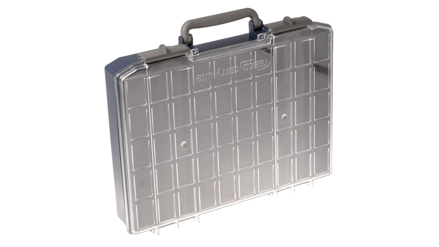 Raaco Kleinteilebox, Polycarbonat Blau, 80mm x 415mm x 330mm