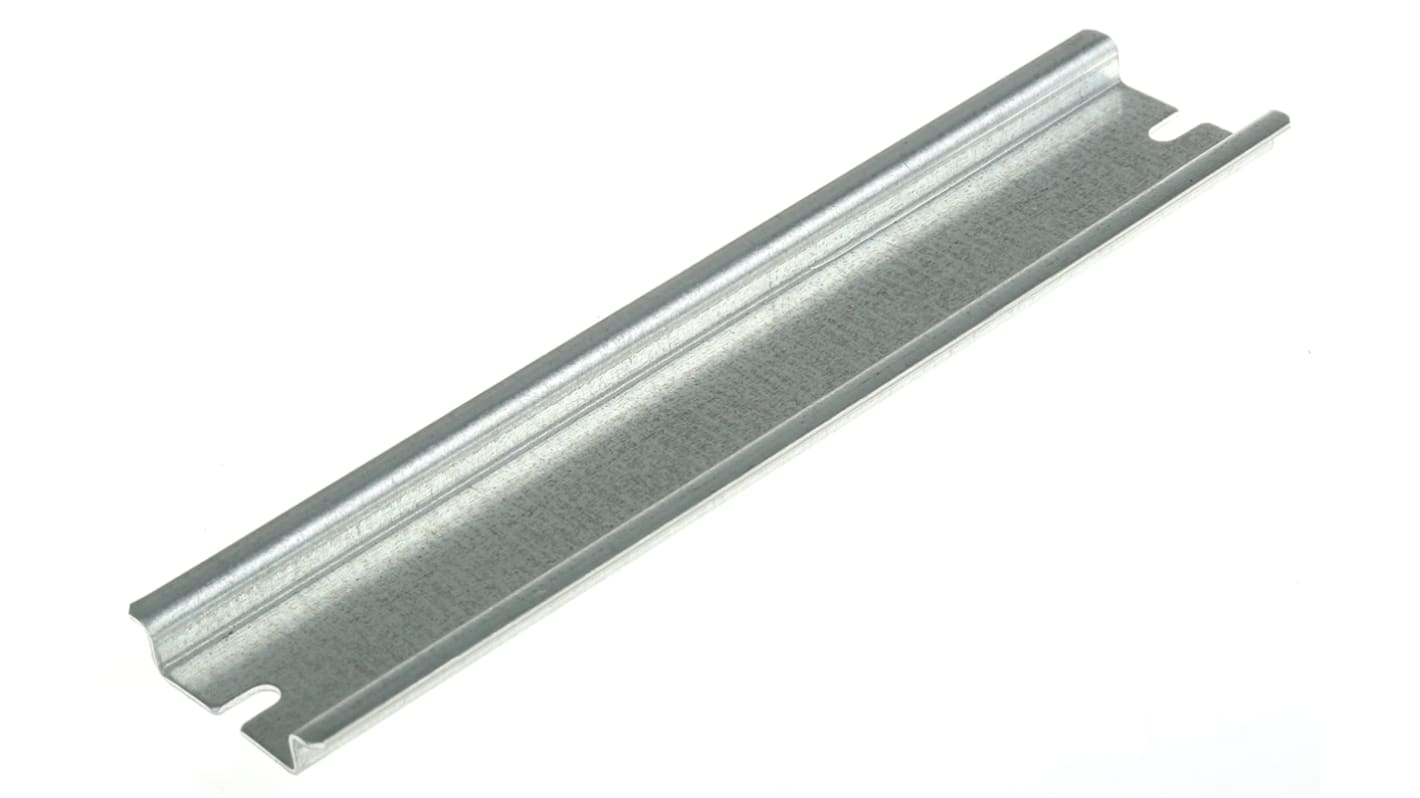 Fibox Steel Unperforated DIN Rail, Top Hat Compatible, 150mm x 35mm x 7.5mm