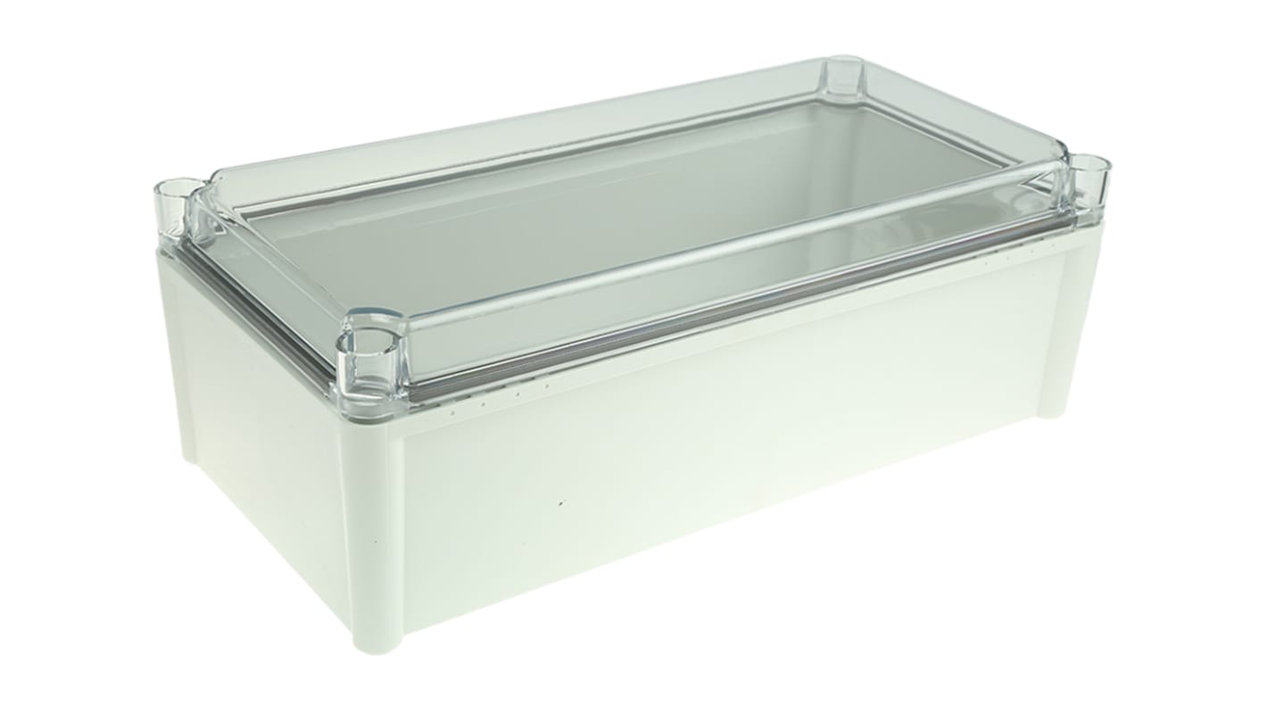 Caja Fibox de Policarbonato Gris, 378 x 188 x 130mm, IP67