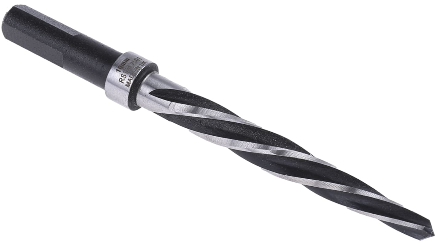 RS PRO Morse Taper Shank Reamer Bit, 10mm Diameter, 127 mm Overall