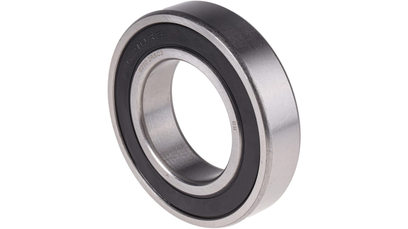 RS PRO 6210-2RS/C3 Single Row Deep Groove Ball Bearing- Both Sides Sealed 50mm I.D, 90mm O.D