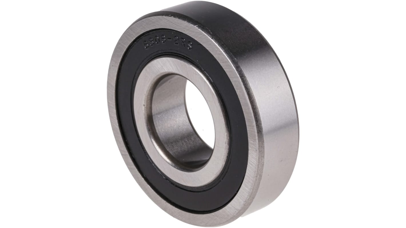 RS PRO 6306-2RS/C3 Single Row Deep Groove Ball Bearing- Both Sides Sealed 30mm I.D, 72mm O.D