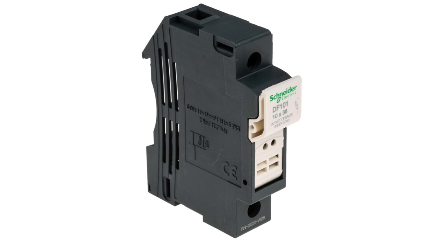 Portafusibles para montaje en carril Schneider Electric para 10 x 38mm 1 Polo Polos