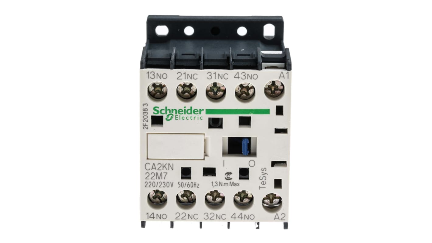 Schneider Electric CA2KN Control Relay 2NO + 2NC, 10 A F.L.C, 10 A Contact Rating, 4.5 VA, 220 → 230 Vac, TeSys