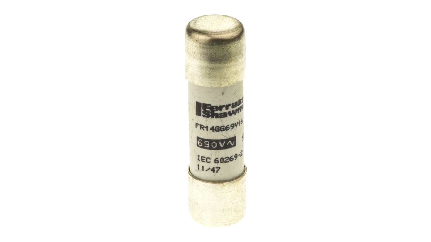 Mersen 16A Ceramic Cartridge Fuse, 14 x 51mm