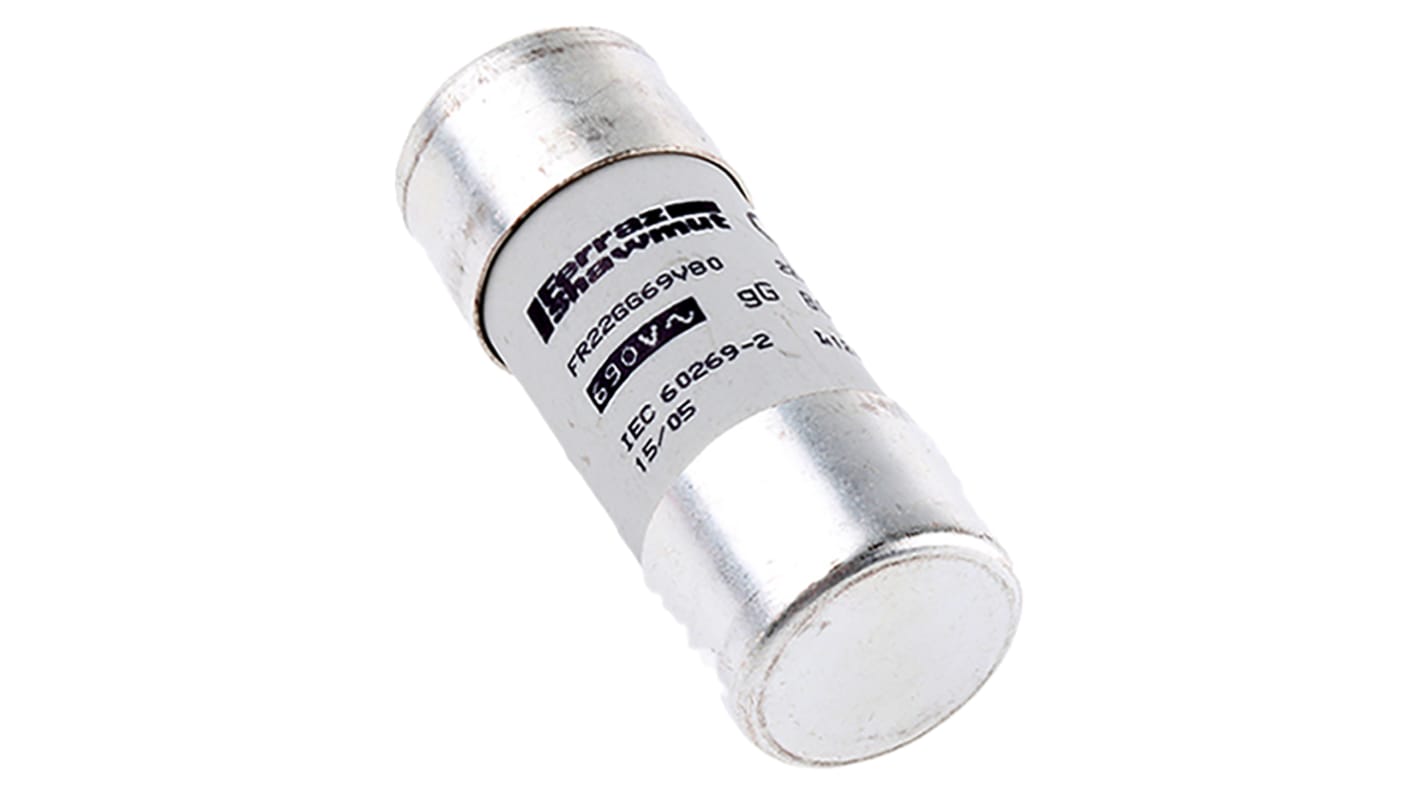 Mersen 80A Ceramic Cartridge Fuse, 22 x 58mm