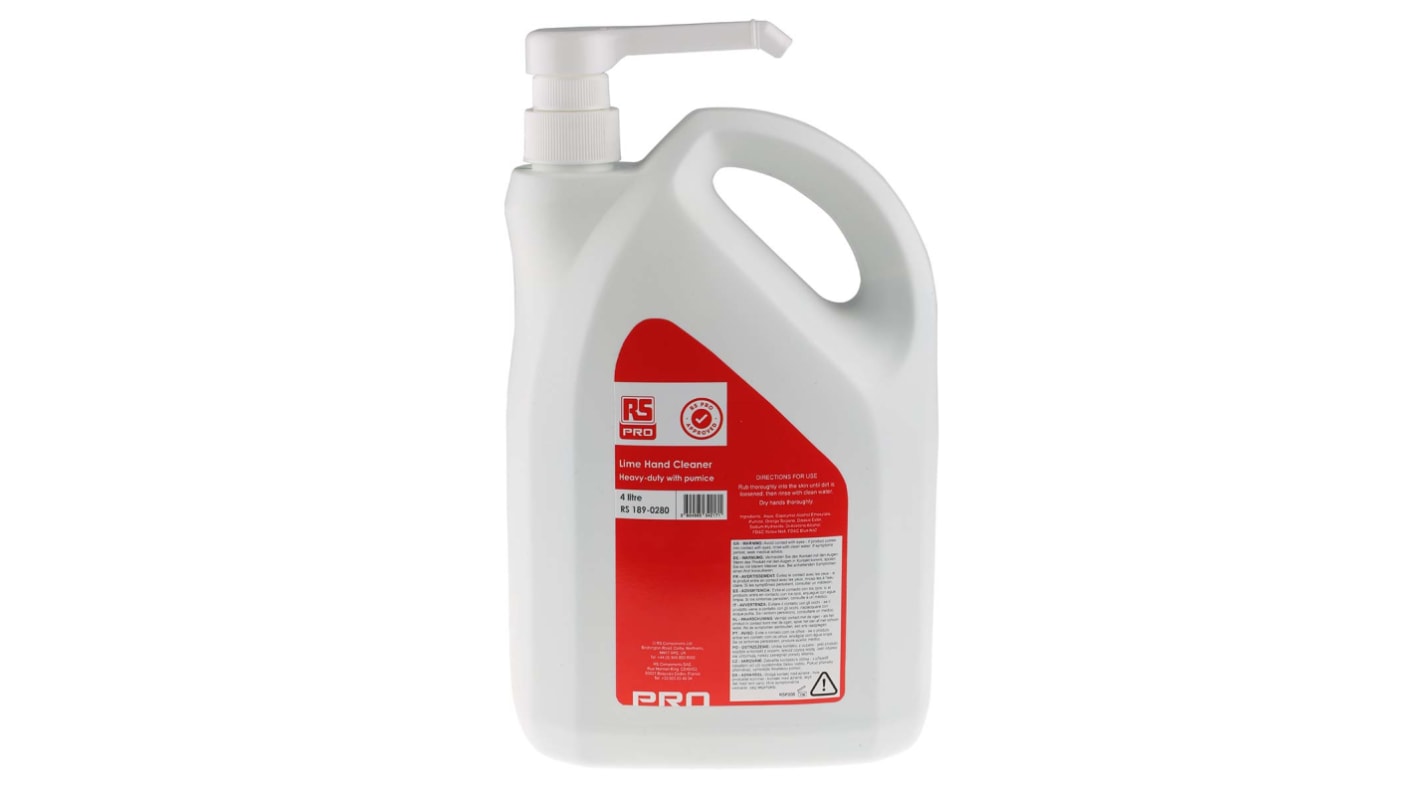 RS PRO Lime Heavy-Duty Hand Cleaner with Pumice - 4 L Pump Bottle