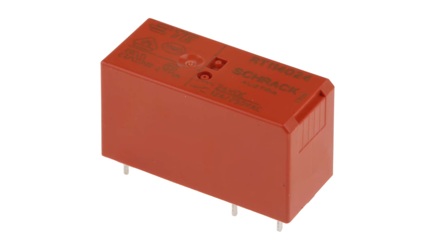 TE Connectivity PCB Mount Power Relay, 24V dc Coil, 12A Switching Current, SPDT