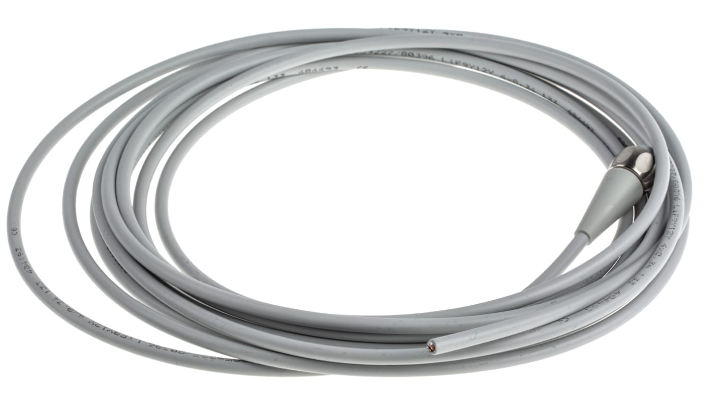 Cable de conexión Baumer, con. A M12 Hembra, 4 polos, con. B Sin terminación, cod.: A, long. 5m, 250 V, 4 A, IP65,