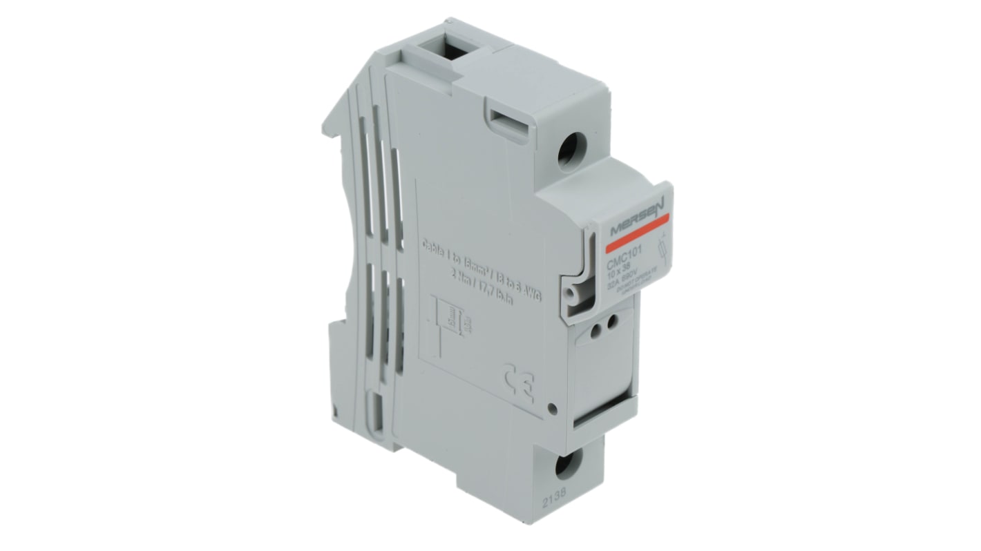 P1062705 / CMC101 Mersen 32A Rail Mount Fuse Holder for 10 x 38mm