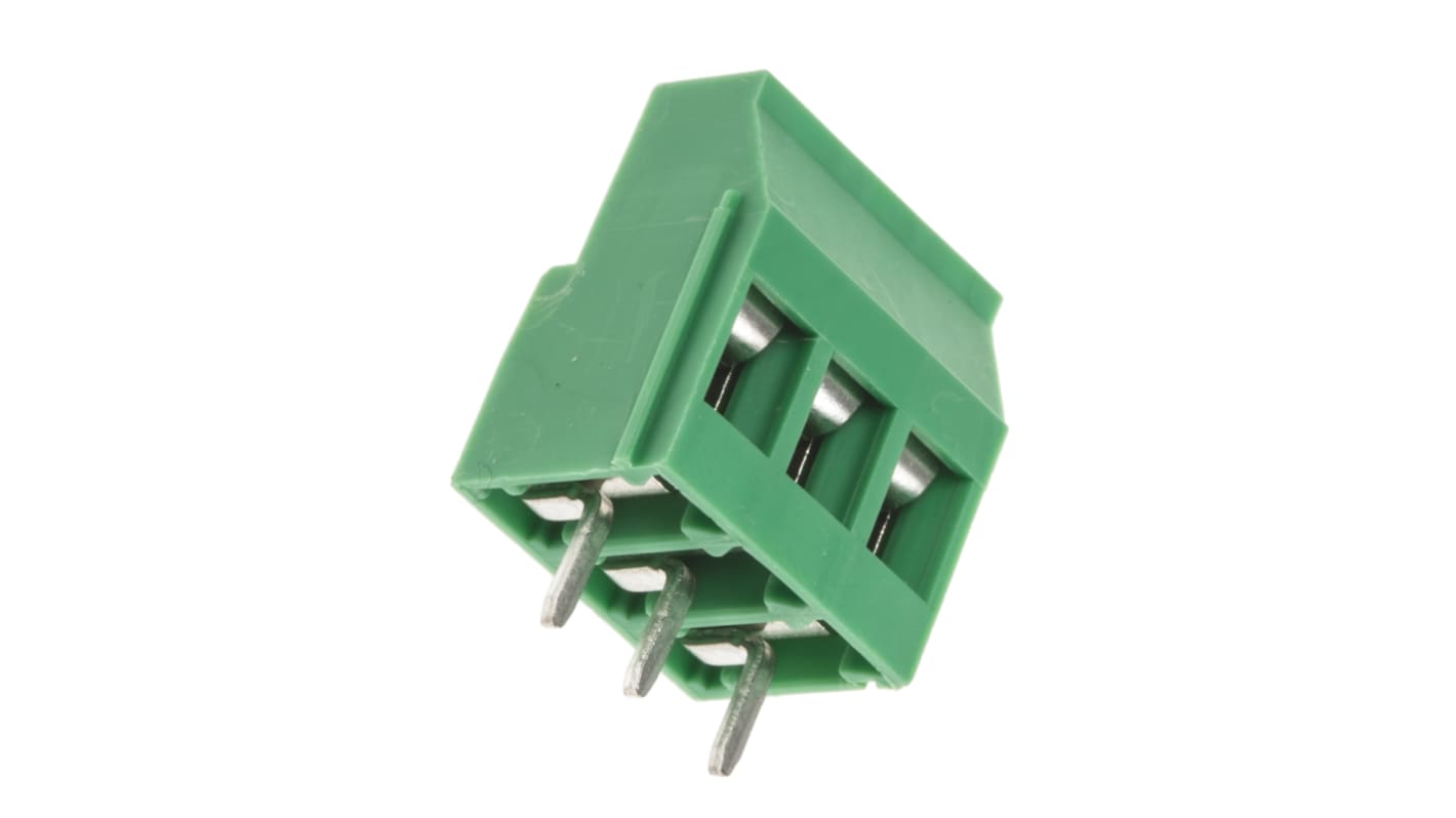Phoenix Contact MKDS 3/ 3-5.08 Series PCB Terminal Block, 3-Contact, 5.08mm Pitch, Through Hole Mount, 1-Row, Solder