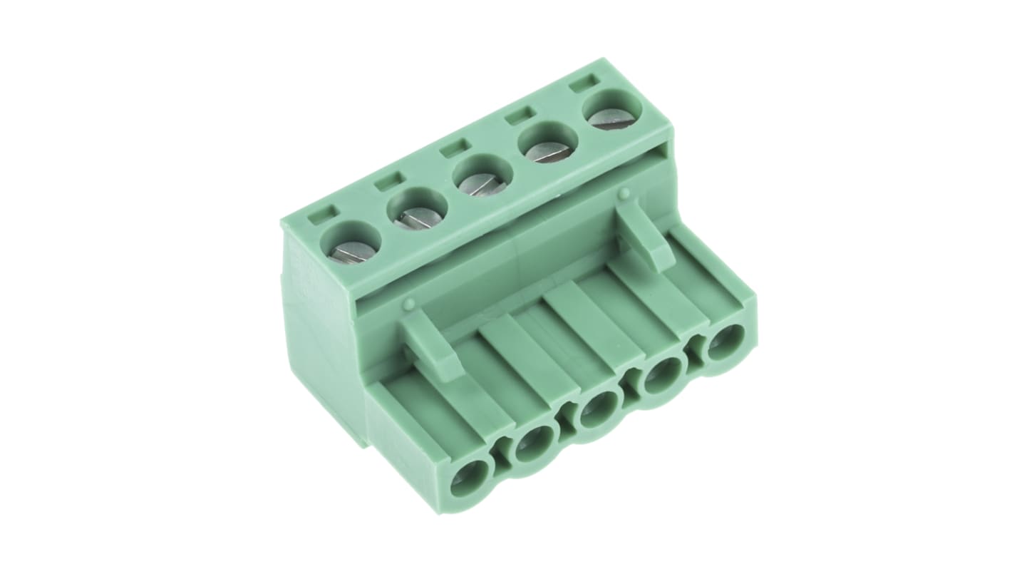 Phoenix Contact 5.08mm Pitch 5 Way Pluggable Terminal Block, Plug, Cable Mount, Screw Termination