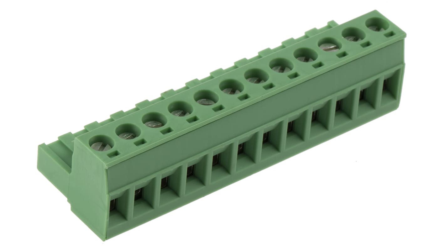 Phoenix Contact 5.08mm Pitch 12 Way Pluggable Terminal Block, Plug, Cable Mount, Screw Termination